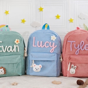 Sac à dos personnalisé pour tout-petit,Sac à dos personnalisé pour enfants avec poupée,Sac à dos pour enfants d'âge préscolaire,Cartable,Sac d'école pour enfants,Sac à dos pour enfants avec nom