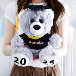 Oso de Graduación Personalizado 2025, Oso de Peluche con Birrete, Regalo de Graduación Universitaria, Regalo de Graduación Preescolar, Regalo para Graduados