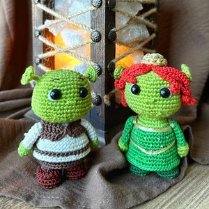 Crochet Bundle 2 in 1 Green Ogre and Princess PDF Pattern, Crochet Ogre Toys PDF Download