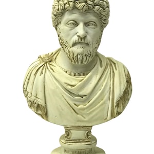 Marcus Aurelius Statue 8.2 In ( 21cm) | Roman Emperor Sculpture | Marble Statue of Marcus Aurelius The Philosopher King | Stoic Bust Statue
