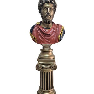 Marcus Aurelius Bust 55 In ( 140cm) | Stoic Philosopher | Roman Emperor Sculpture | The Philosopher King | Marcus Aurelius Stoic King