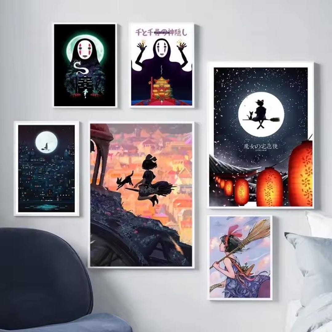 Hayao Miyazaki Studio Ghibli Anime Canvas Wall Art - Spirited Away, My ...