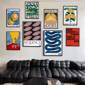Póster de arte abstracto retro japonés, lienzo con diseño minimalista de ondas azules, arte de pared moderno para oficina, dormitorio y sala de estar.