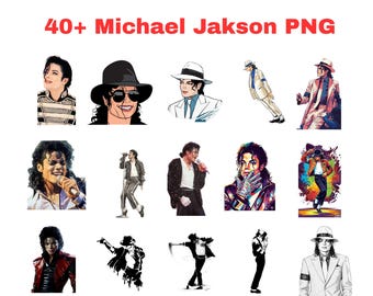 Michael Jackson Art PNG Bundle | Black Gold Crystal Pop Star Designs (Digital Download)