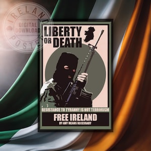 Póster republicano irlandés «Libertad o Muerte» – Arte de la Resistencia Histórica de Irlanda (Descarga digital)