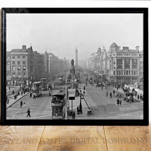 Vintage Dublin Wall Art - 1932 O&#39;Connell Bridge Printable Digital Download | Historic Irish Black & White Cityscape Decor