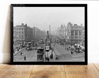 Vintage Dublin Print: O'Connell Bridge, Historic Irish Cityscape (Digital Download)