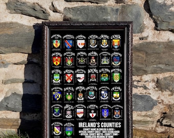 Poster con stemmi delle contee irlandesi: Ireland Heritage Art (download digitale)