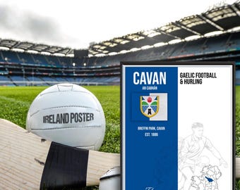 Cavan GAA Gaelic Football & Hurling Print: Irish County Wall Art (Digital Download)