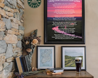 Only Our Rivers Run Free Lyrics - Irish Song Art Print (Digital Download)
