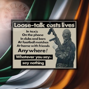 Loose Talk Costs Lives Poster: Irish Republican Wall Art (Digital Download)