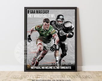 Pôster de futebol gaélico: arte esportiva irlandesa para bar e clube (download digital)