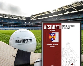 Westmeath GAA Print: Irish County Gaelic Football & Hurling (Digital Download)