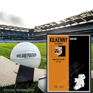 Kilkenny GAA Digital Print | Gaelic Hurling Poster | Irish County Wall Art | Instant Download | GAA Fan Gift | Irish Decor