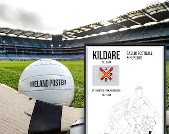 Kildare GAA Print: Gaelic Football & Hurling, Irish County Wall Art (Digital Download)
