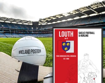 Louth GAA Gaelic Football & Hurling Print: Irish County Wall Art (Digital Download)