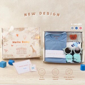 Lille Hampers 5 in 1 Baby Gift Parcel Baby Girl & Boy, Baby Clothes and Shoes Set, Newborn Gift Box Beautiful Free Custom Gift Card