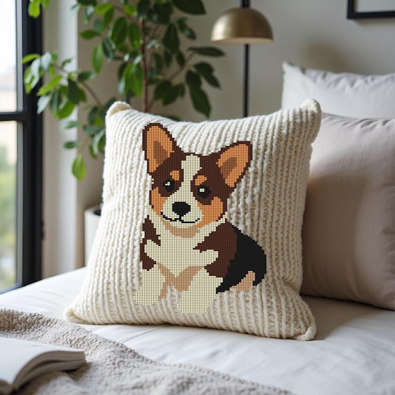 Dog Knitting Pattern – Corgi Pattern for Knitters – Digital