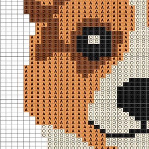 Corgi-breikaart gezicht: hondenraspatroon (pdf) voor brei- of haakprojecten