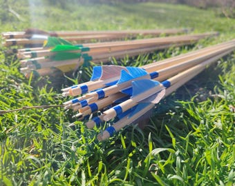 Personalized Traditional Custom Arrows (2.5 inch Turkey Feather) for Target Archery shooting Hunting wooden wood Ottoman Medieval Viking bow
