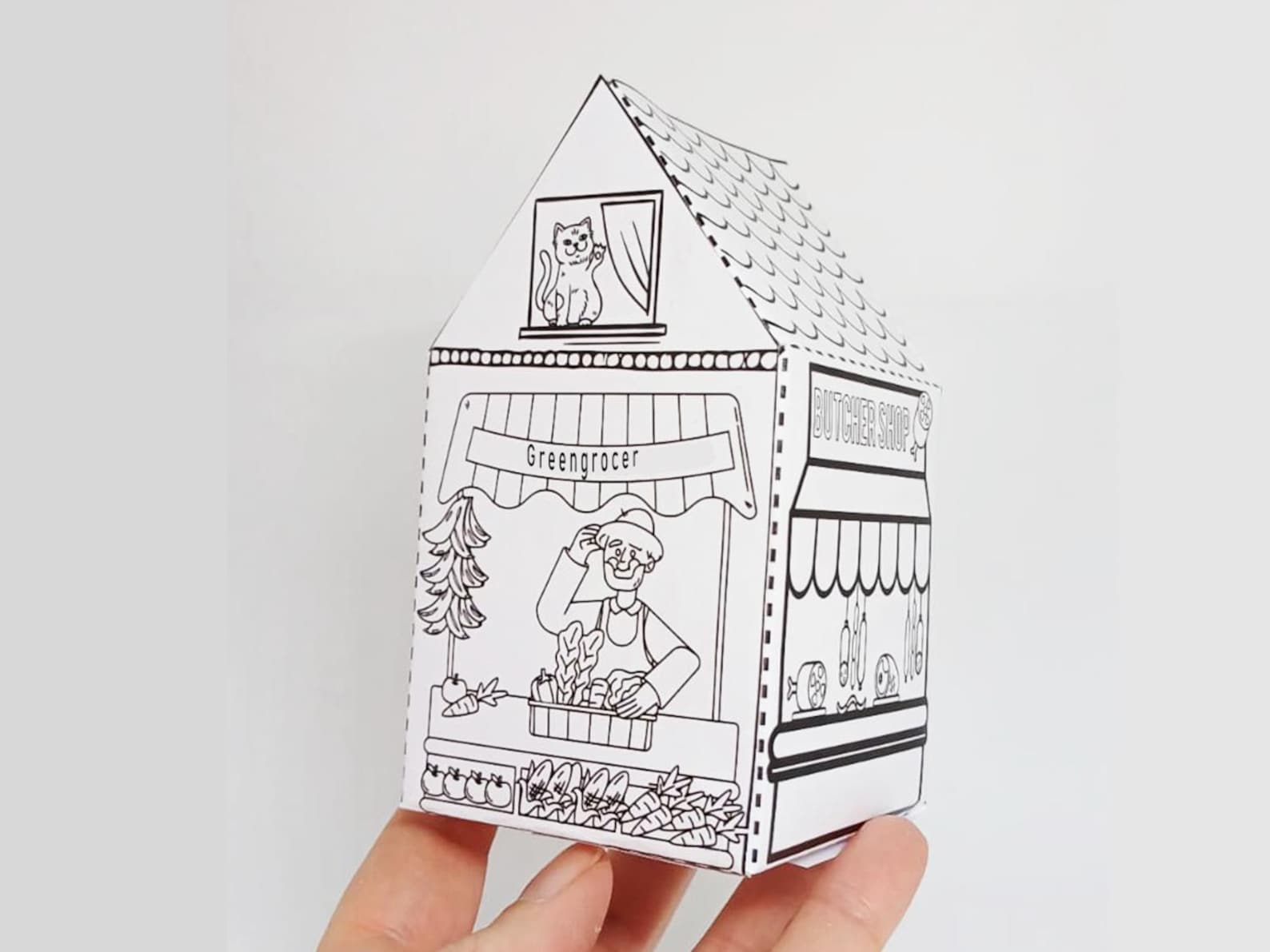 Printable Shop Paper Printable Paper Shops Kit for Kids – Cut, Color & Build – Fun Craft ...