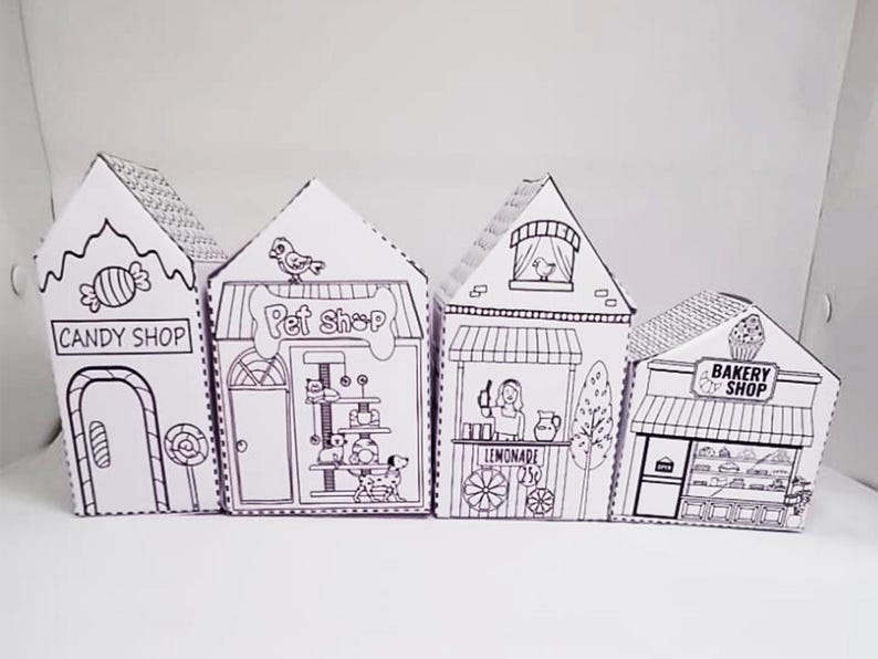 Printable Shop Paper Printable Paper Shops Kit for Kids – Cut, Color & Build – Fun Craft ...