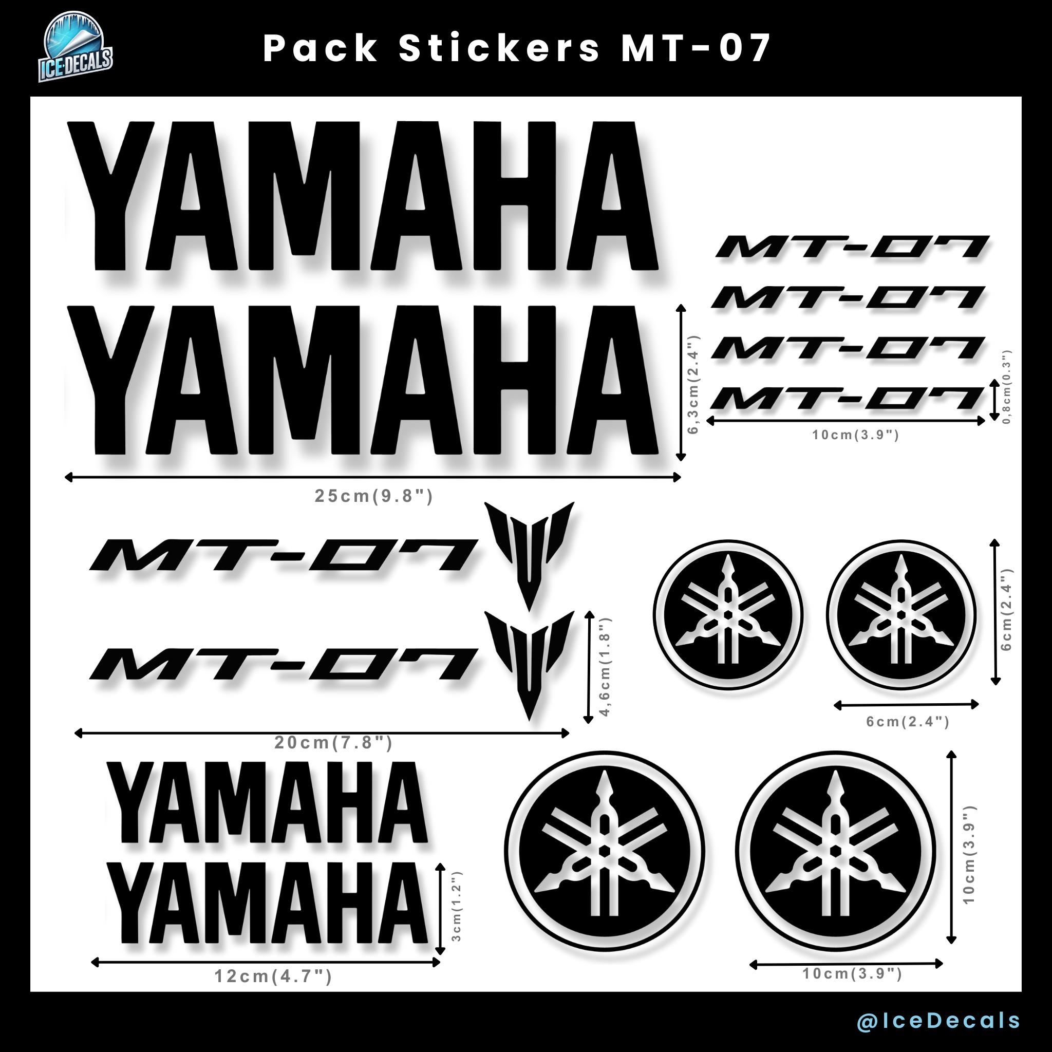 YAMAHA MT-09 STICKERS X2 BLACK GRAPHICS SUPERMOTO SPORTSBIKE SUPER