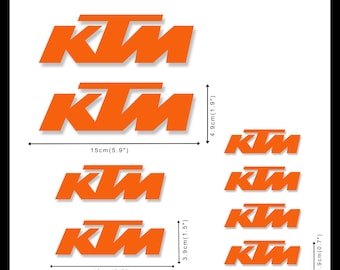 KTM ステッカー 8 枚パック - オートバイ、ヘルメット、フェアリングなどに使えるビニール ステッカー。