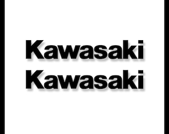 カワサキステッカー2枚セット - スポーツバイクステッカー - タンク、フェアリング、ヘルメット、またはフロントガラスの装飾