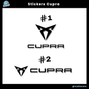 2x Cupra car stickers - Cupra logo sticker - Set of 2 vinyls - Windshield or side window stickers - Cupra decal tuning