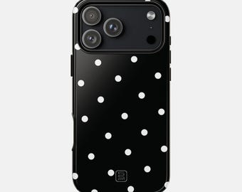 White Polka Dot Phone Case, minimalist case for iPhone, Samsung and Google Pixel