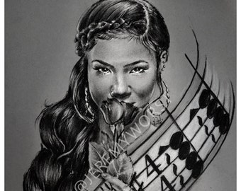 JEREMY WORST Jhene awesome Artwork Signed Print size options rare urban art black art African girl