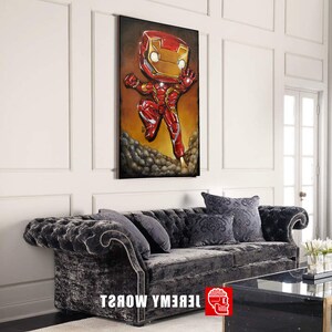 I am IRON POP Jeremy Worst tony comics painting fan art armor suit red gold original custom anime f anime stickers image 4