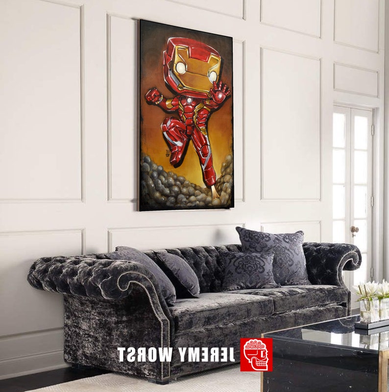 I am IRON POP Jeremy Worst tony comics painting fan art armor suit red gold original custom anime f anime stickers image 4