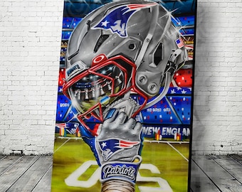 New England Patriots Helmet Acrylic Painting Print – Jeremy Worst Fan Art