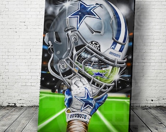 Cowboys Sports National  League Art helmet Poster Jeremy Worst