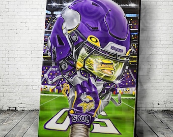 Minnesota Vikings Helmet Football Art Print (Limited Edition)