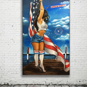 JEREMY WORST American Beauty ART Wall decor Painting girl tube socks sexy modern pinup image 4