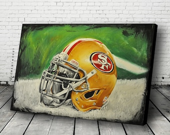 San Fran Niner Gang NFL Canvas Print Acrylic Painting Artwork helmet player sports jewelry poster ring