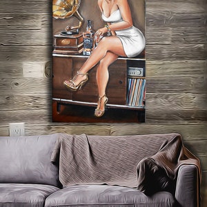 JEREMY WORST American Beauty ART Wall decor Painting girl tube socks sexy modern pinup image 7