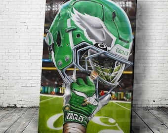 Eagles Sports National Champions superbowl League Art helmet Poster Jeremy Worst
