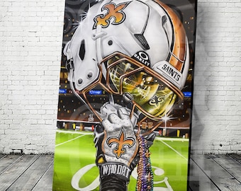 New Orleans Saints Football Helmet Art Print – Jeremy Worst Acrylic Painting