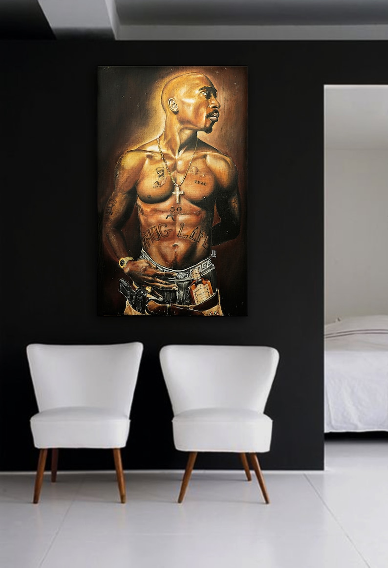 /"Tupac/" BAR WALL ART Shakur 2PAC Canvas Print thuglife Cip Nip Marthon Ermias