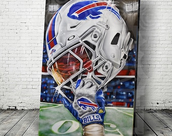 Buffalo Bills Football Helmet Art Print – Jeremy Worst Acrylic Painting