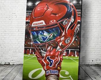 Houston Texans Sports National League Art helmet Poster Jeremy Worst