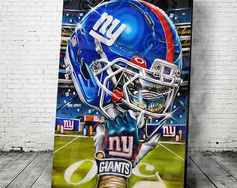 New York Giants Sports National League Art helmet Poster Jeremy Worst