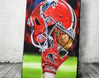 ATL FALCONS Rise Up Art helmet Poster Jeremy Worst