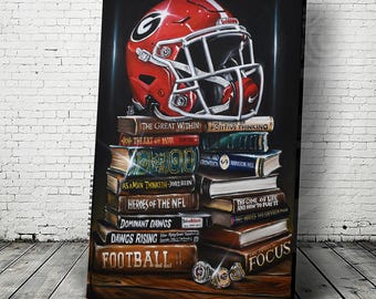 ATL UGA Bullsdogs Go Dawgs College Football Merch Decor Art helmet Poster Jeremy Worst