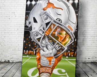 Texas Longhorns Helmet Football Art Print (Limited Edition)