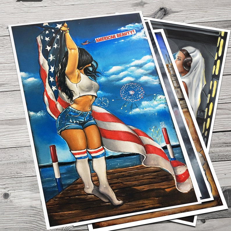 JEREMY WORST American Beauty ART Wall decor Painting girl tube socks sexy modern pinup image 2